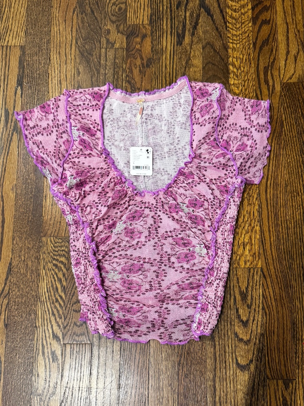Free People Oh My Baby 100% Cotton Tee Pink Lilac